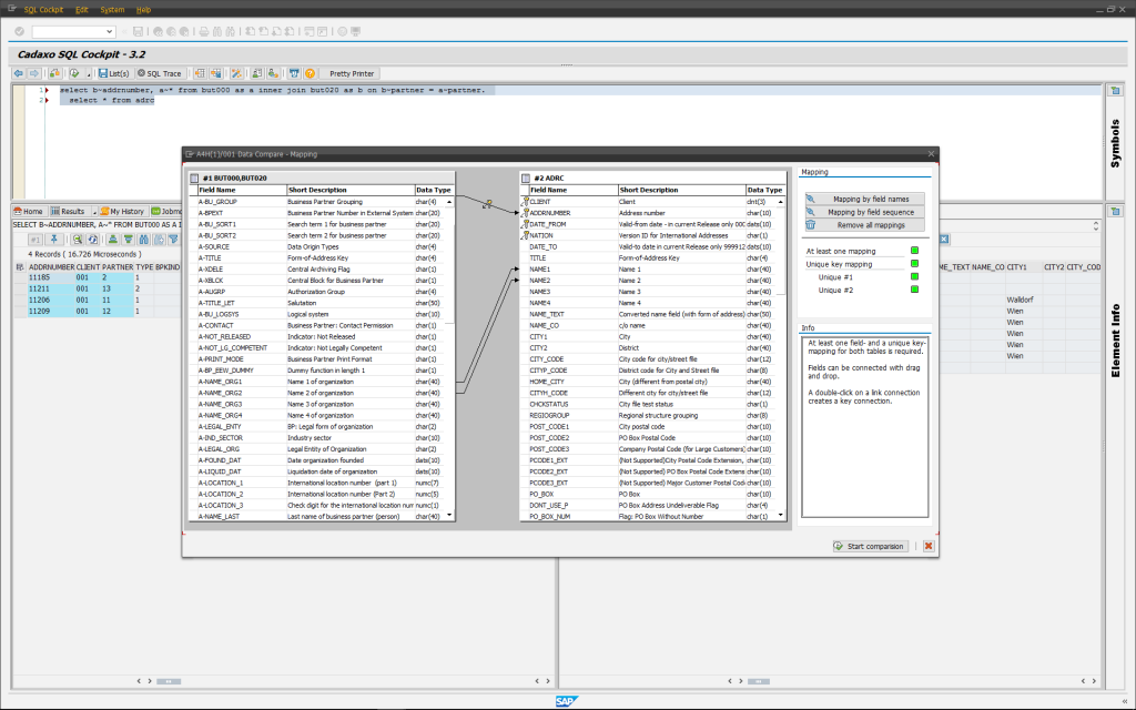 SQL Cockpit 3.2 - Comparing Result Lists